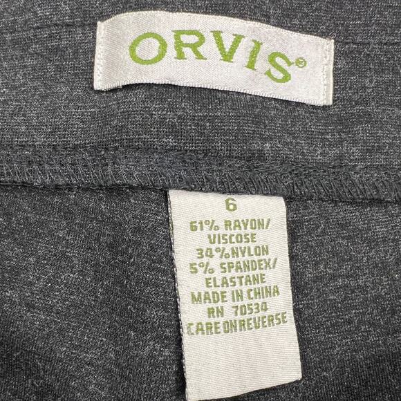 Orvis Dark Gray Mid Rise Ponte Straight Leg Pants Faux Front Pockets Size 6 - Picture 3 of 9